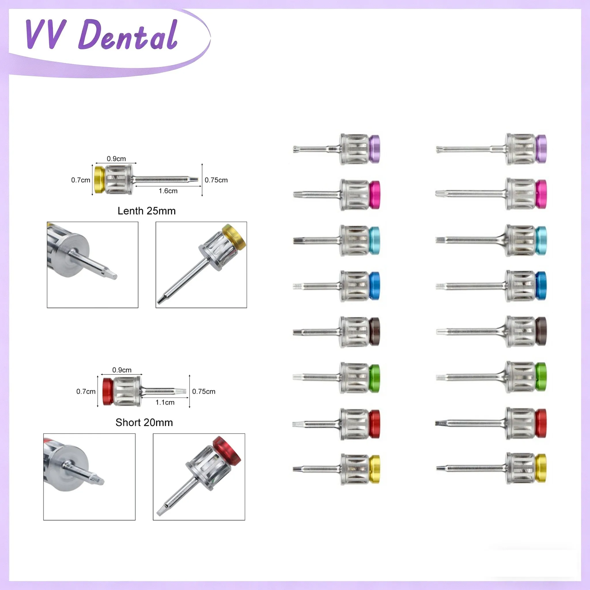 

VV 1 шт., инструменты для ремонта зубных имплантатов, стоматологический винтовой привод, универсальные динамометрические отвертки для имплантатов, 10-70 НМ, стоматологический инструмент