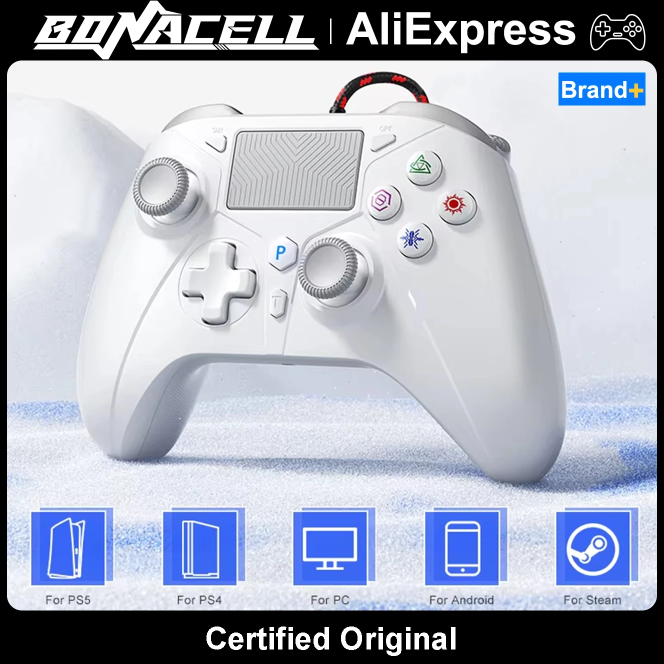 

Gamepad for PS5/Pro/Slim/PC Console Controller Dual Vibration Turbo Function 2M Wired Cable Joystick Remote Game Control Rocker