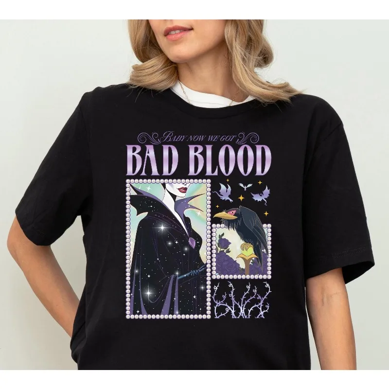قميص ديزني Maleficent للسيدات من القطن الخالص تي شيرت جديد للرجال والنساء ملابس غير رسمية على الموضة