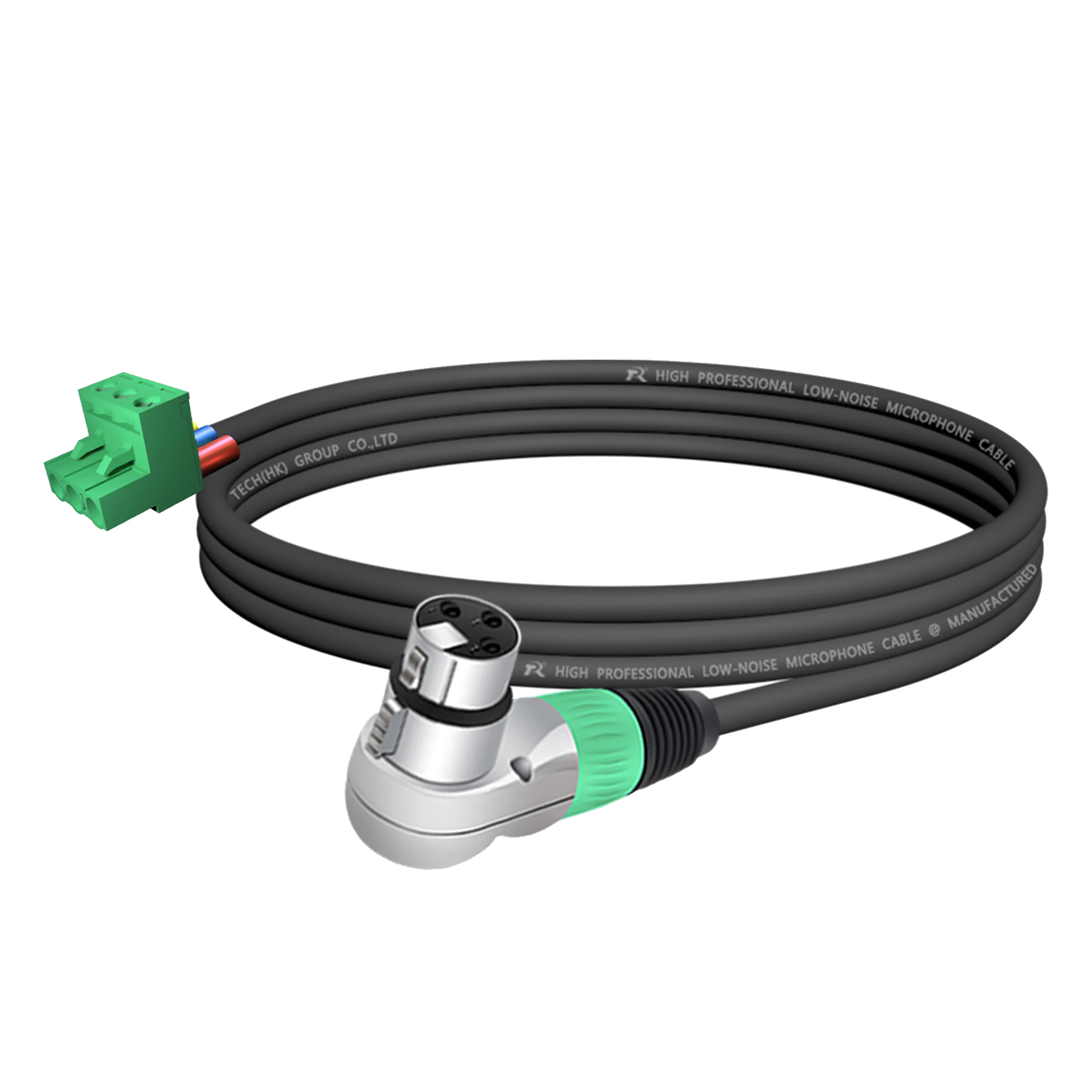 3-PIN rechtwinkliges Mikrofonverlängerungskabel zu 3-PIN Phoenix-Kabel, 5,08 mm 3-PIN PCB-Schraubklemme mit Abschirmung, für Lautsprecher, Tonstudio – Detail 11