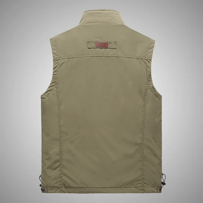 Men Casual Vest Jacket Man Fashion Workwear Windproof Utility Vest Sleeveless Jacket Waistcoat