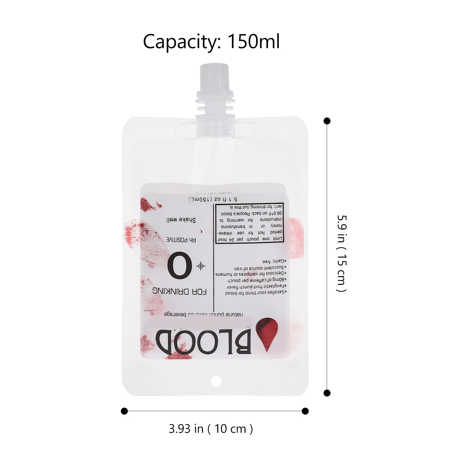 10 pçs saco de plástico premium durável leve 150ml sem gancho funil festa de halloween festival prop armazenamento de sangue