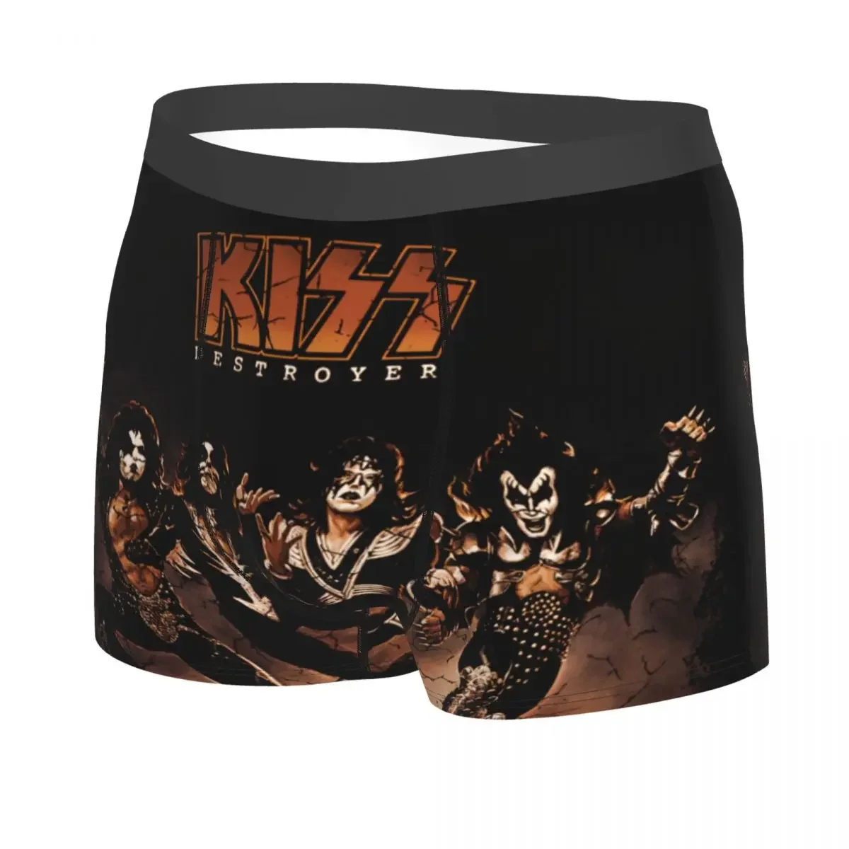 Cool Heavy Metal Rock Band Kiss Boxers Shorts Panties Male Underpants Stretch Rock And Roll Briefs Underwear