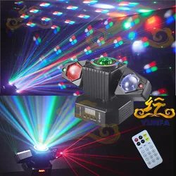 LED Rotating Laser Beam Strobe 3-in-1 Disco Light DMX512 DJ Bar Club Party Wedding Christmas Effect Stage Light