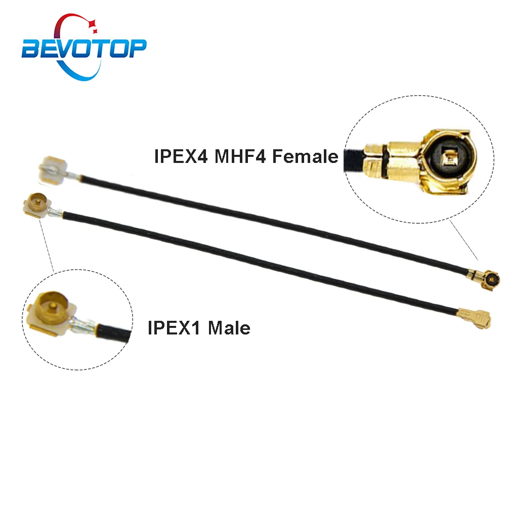 U. fl IPX IPEX1 수-IPEX1/IPEX4 (MHF4) 암 잭 커넥터, 동축 피그테일 와이파이 3G 4G 확장 점퍼, RF0.81, RF1.13, 1 개