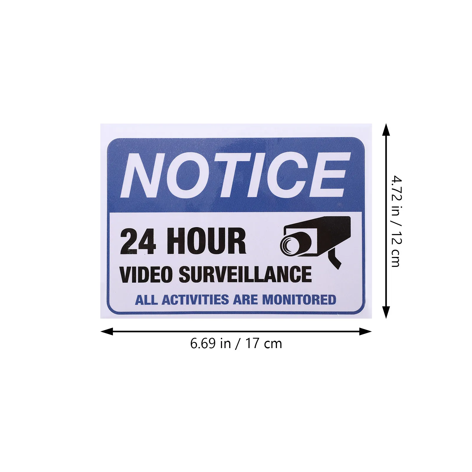 2Pcs 24 Hour Video Monitored Decal Heavy Duty Warning Sticker Smooth Surface Easy Remove Security Stickers Surveillance