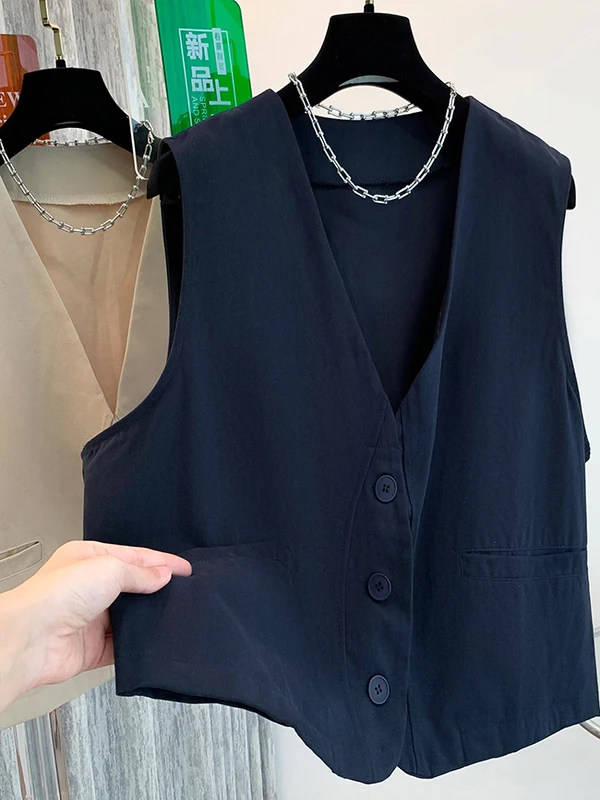 

Хлопковый жилет для похудения Jaet, свободный крой, V-Ne, простой жилет для спецодежды, новая осенняя коллекция, удобный, удобный для поездок на работу