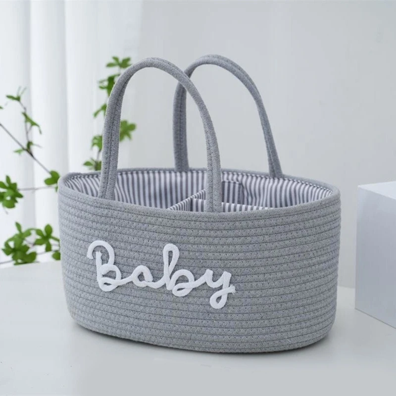 Tempat Penyimpanan Popok Bayi Keranjang Pembibitan Dapat Dilipat Tas Popok Bayi Katun Besar