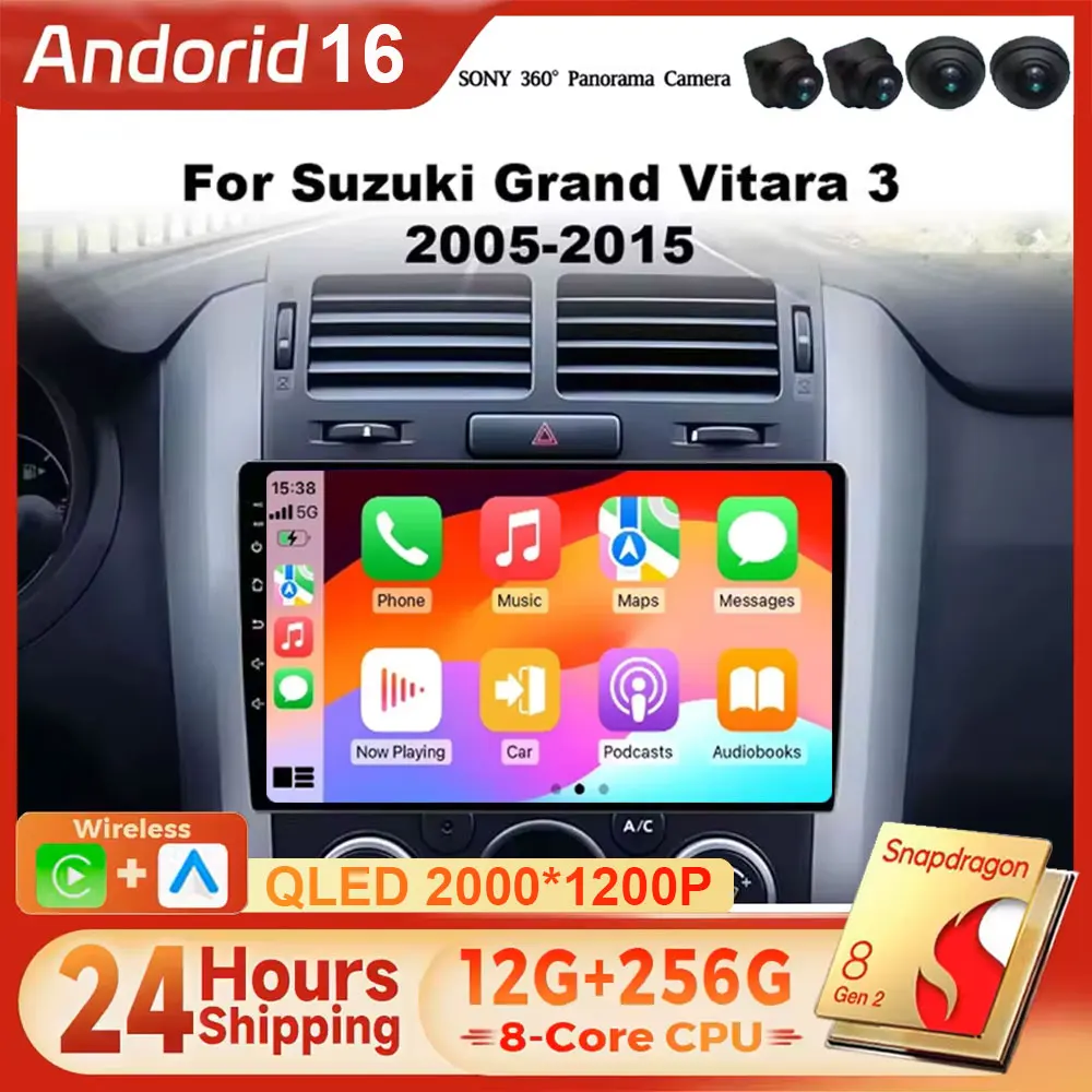 Android 16 For Suzuki Grand Vitara 3 2005 - 2015 Car Radio Multimidia Player GPS Navigation 4G Carplay Car Intelligent Systems