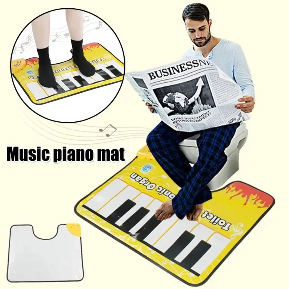 Cloth Toilet Piano Mat Waterproof Non Slip Musical Bath Mat Toe Tapping Musical Keyboard Wear-resistant Toilet Floor Mat