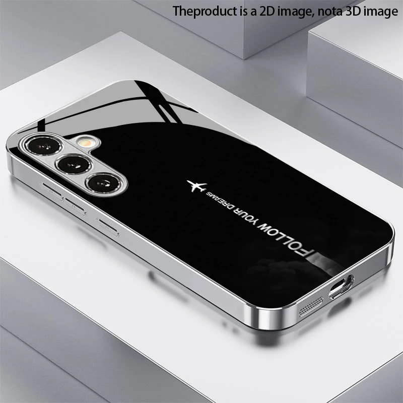 Dream Chaser Black Background 2D Phone Case Compatible with SamsungS26 S25 S24 S23 S22 S21 S20 A56 A36 A16Glass Protective Cover