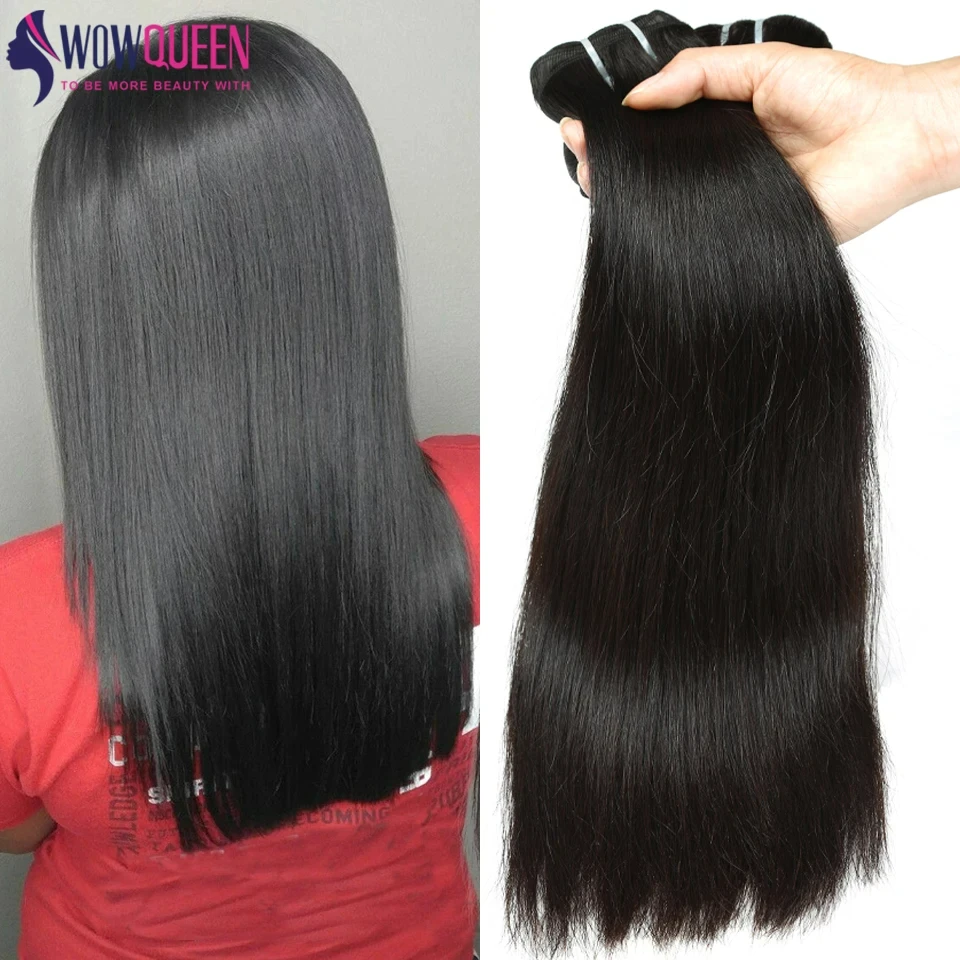 Straight Human Hair Bundles Double Drawn Thick Hair Extensions For Women Vietnamese Raw Hair Bundles Natural Black 1/2/3/4 PCS