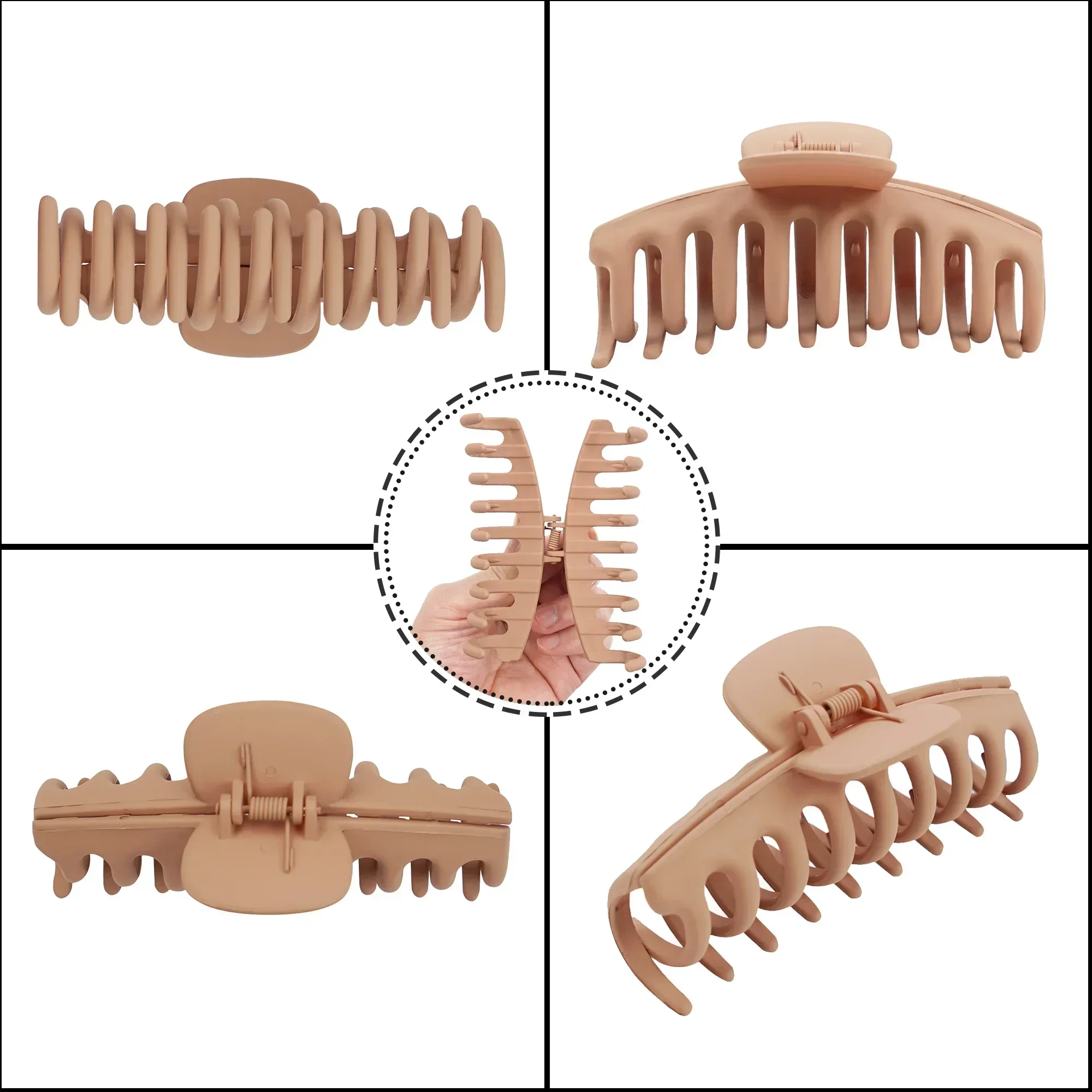 1Pcs Large Hair Claw Clips for Women Thin Thick Curly Hair Big Matte Banana Clips 90's Strong Hold Jaw Clip Neutral Colors C158