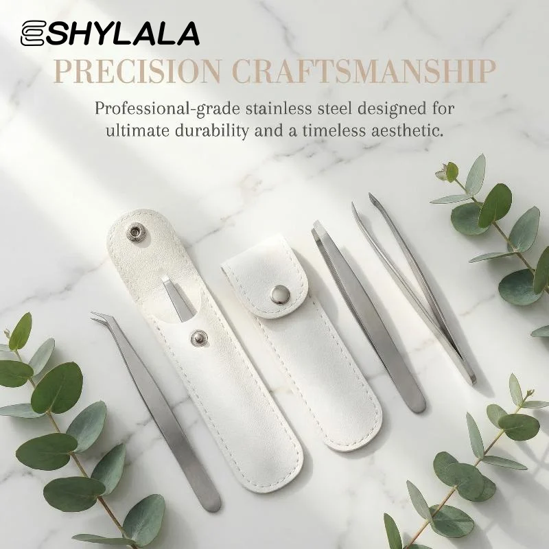 5/3Pcs Stainless Steel Tweezers For Eyebrows And Beard | Multi-Functional Tool For Grooming And Facial Care