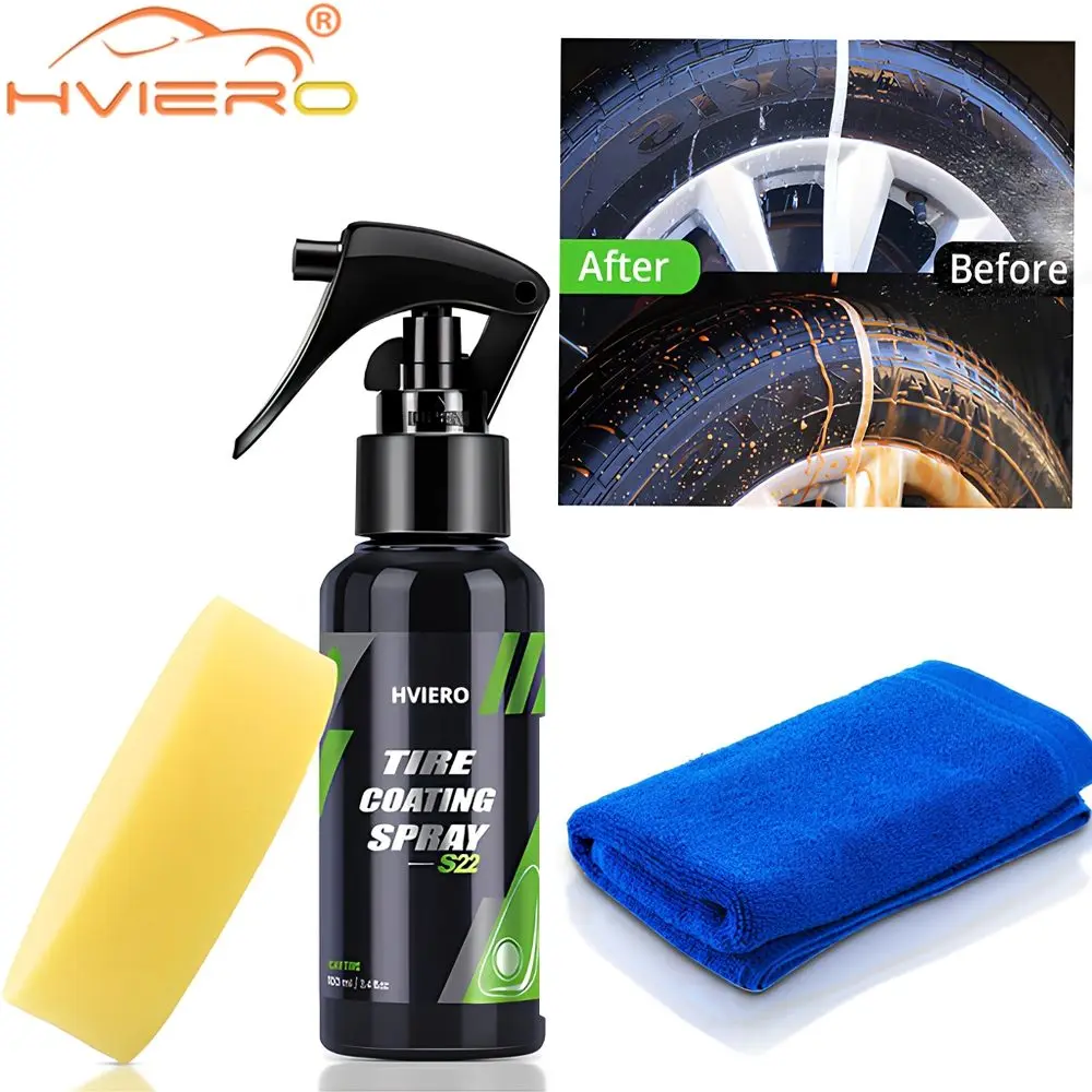 Tyre Gloss Hviero S22 Tire Coating Spray Hydrophobic Sealant Wax for Car Wheel Auto Re-black Shine Chemistry Filler Rust Removal