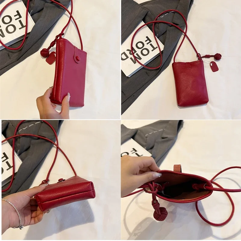 Borsa da donna in pelle di mucca per uso quotidiano per borsa per telefono borsa da donna Sac borsa a tracolla a tracolla in vera pelle morbida e