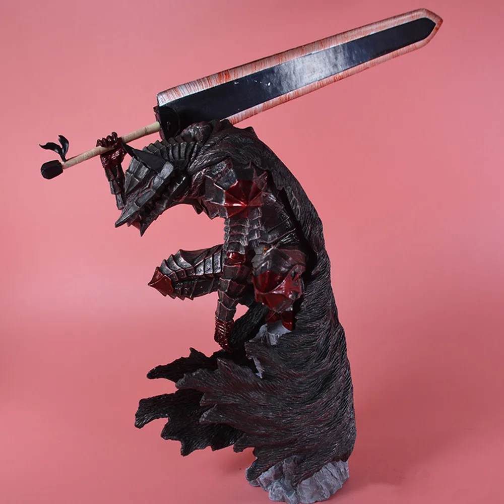 Figuras de Anime Berserk Guts de 25cm, espadachín negro, armadura Berserker L, modelo de estatuilla de acción, colección de estatuas, Juguetes de PVC, muñeca