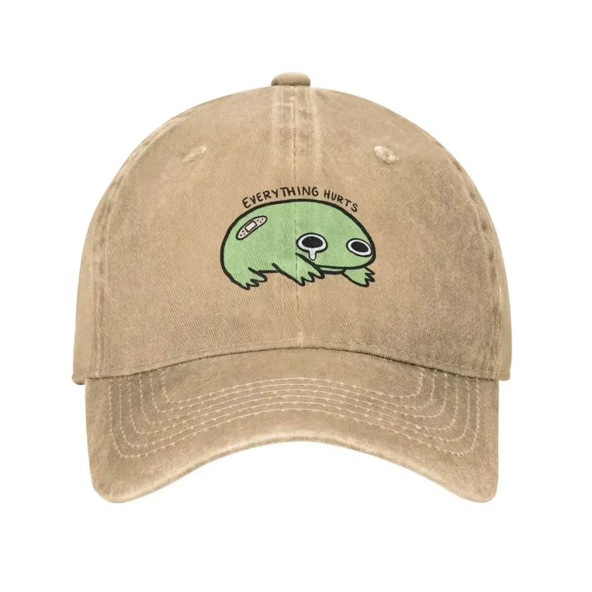 

2023 New Everything Hurts | Crying Green Frog With Bandage Cap Cowboy Hat Bobble Hat Cosplay Streetwear Men's Hats Women's