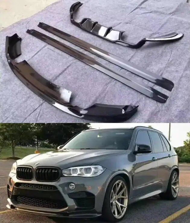 For BMW F85 F86 X5M X6M 2014-2018 Real Carbon Fiber Bumper Front Lip Rear Trunk Diffuser Spoiler Full V Body kit