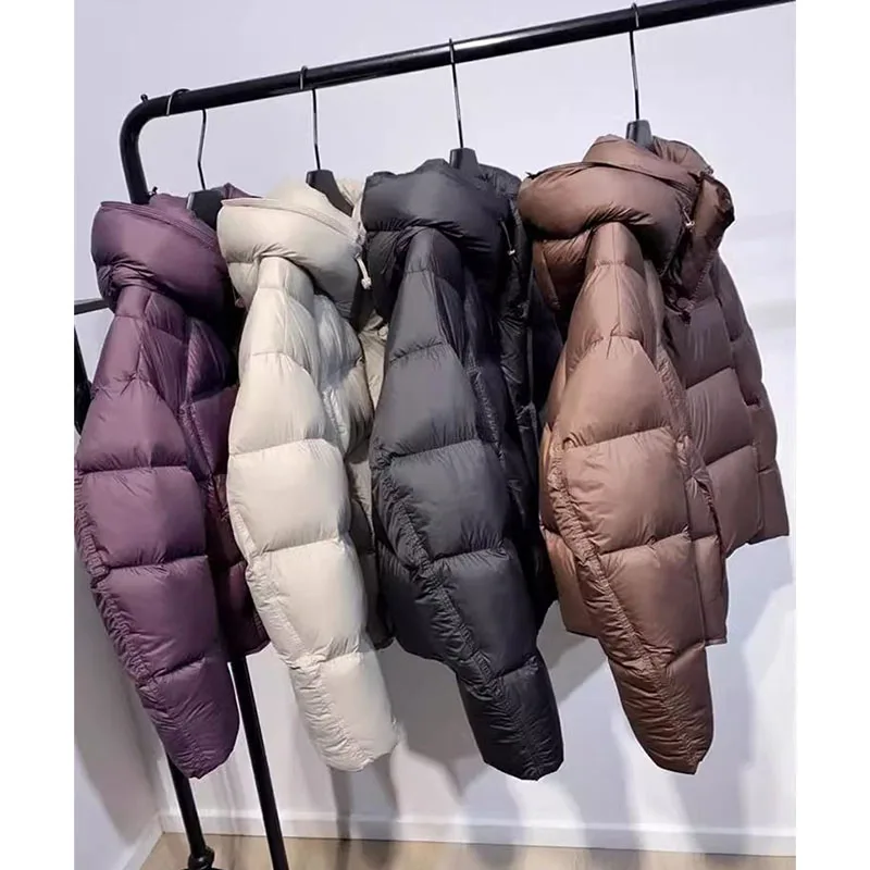 

Winter Fashion Hooded Down Cotton Jacket Women High-End Casual Loose Long Sleeve Thicken Warm Cotton-padded Parkas Female Outwea