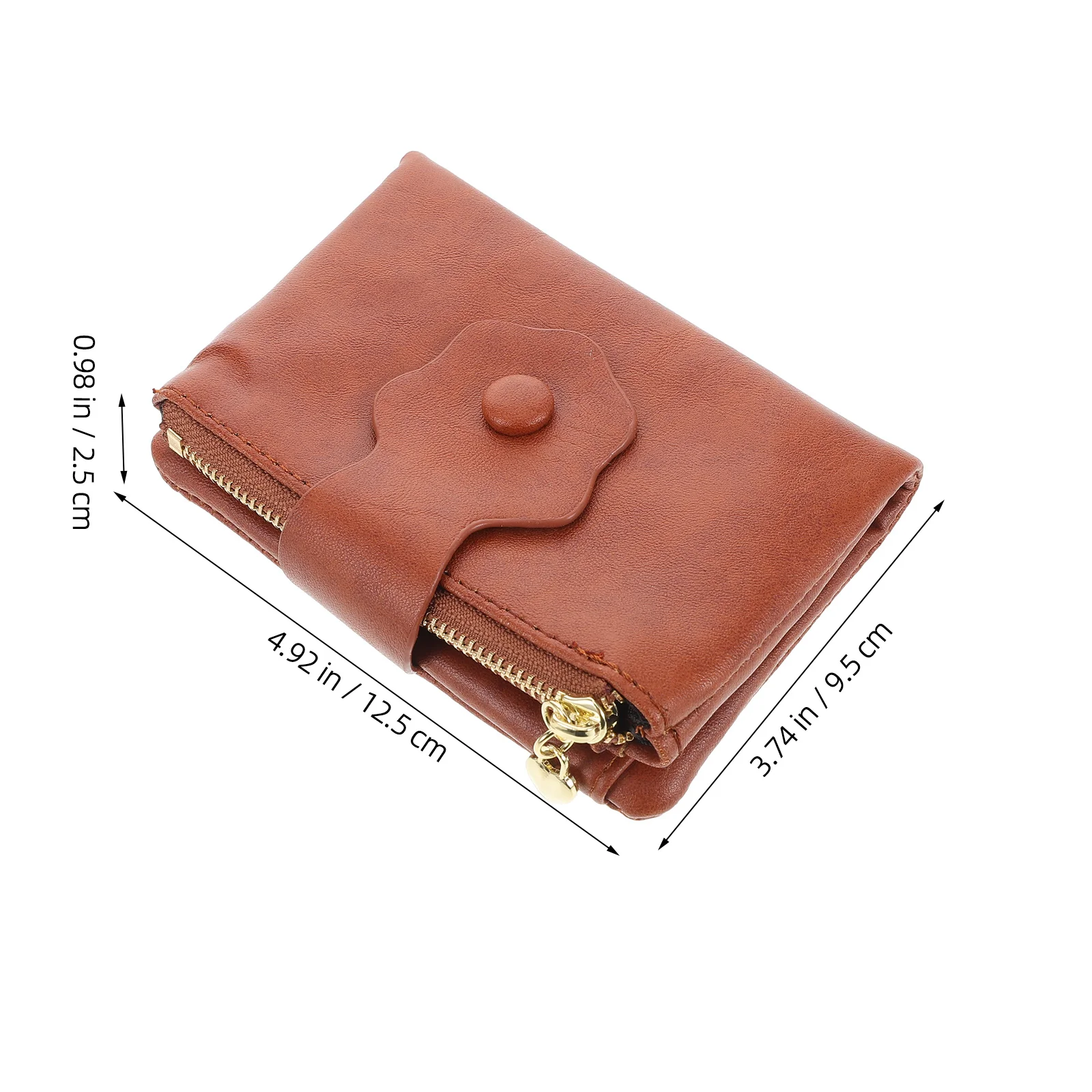 Trifold Wallet for Women Floral Design Coin Purse Multifunctional Card Holder Zipper Closure Small Wristlet Wallet