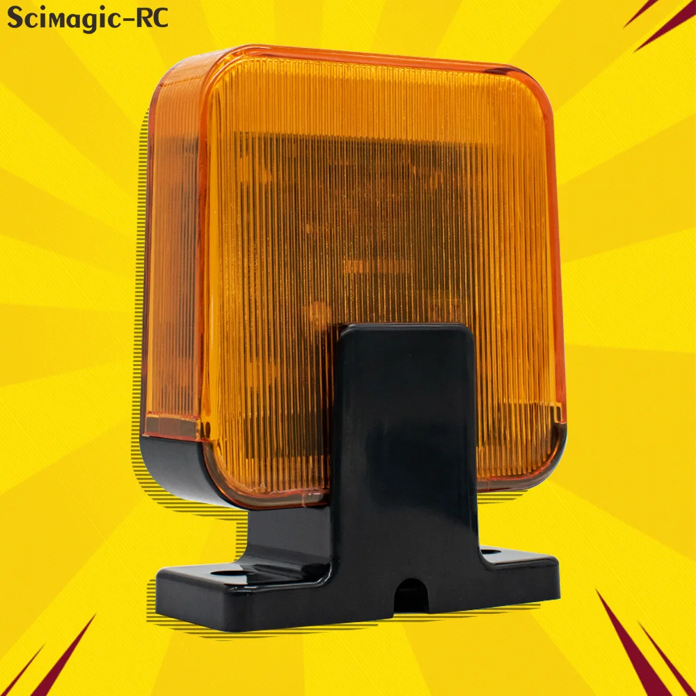 Garage Door Outdoor Alarm Lamp LED Flashing Warning Light AC/DC 12-265V Compatible with Gate Alarm Systems