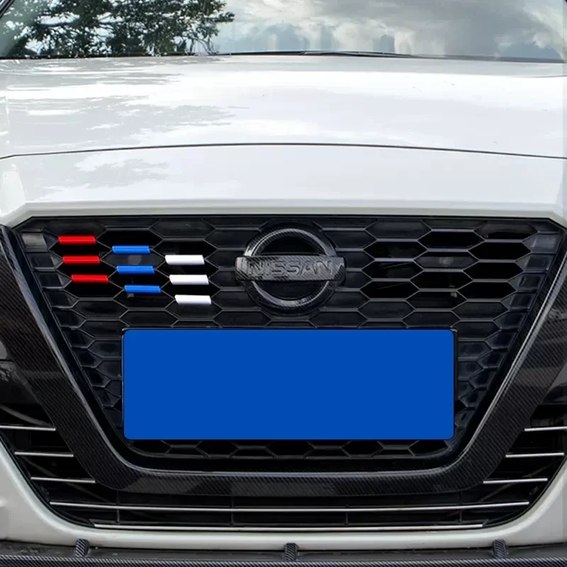 Car Middle Mesh Decorative Strip Three Color Style Front Grille Cover Trim Exterior Accessories For Nissan Altima 2019 - 2022