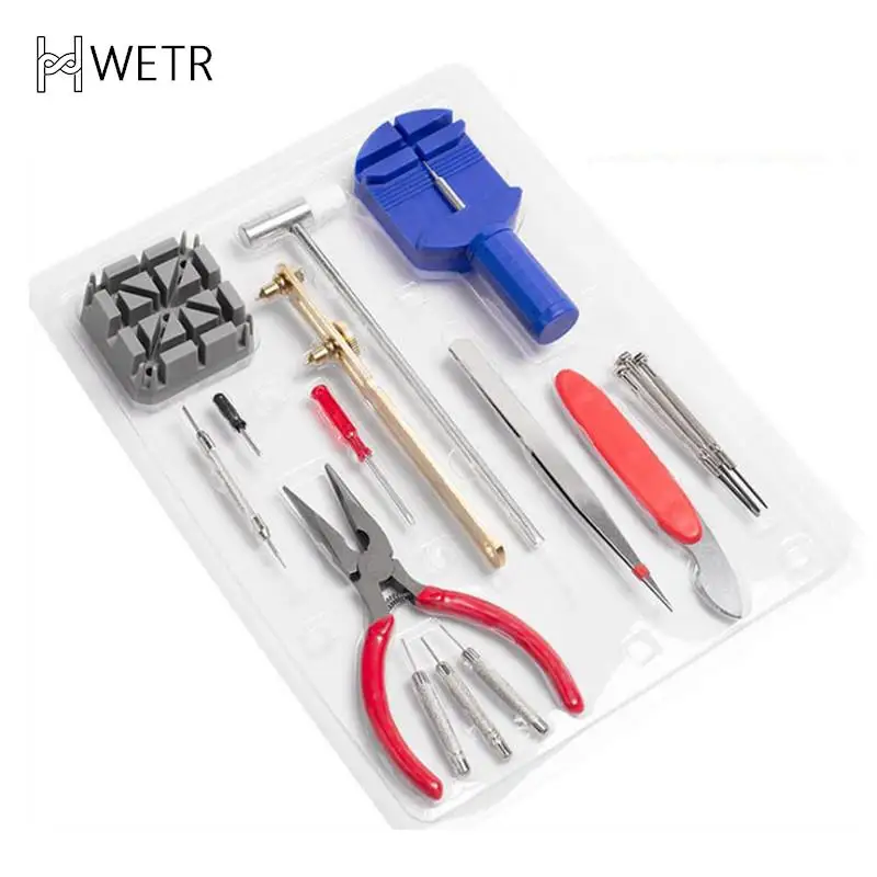 Kit com 147 peças para reparo de relógio, ferramentas para conserto, abridor, removedor de pino, relógios de pulso, fabricante de horloge