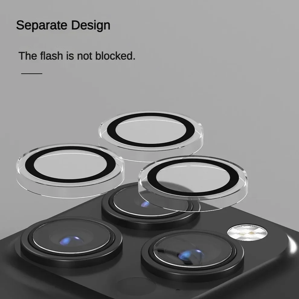 

HD Clear Tempered Glass Camera Lens Protector for IPhone 16 15 14 13 11 Pro Max Plus 12 Mini 16Pro Ring Individual Lens Cover