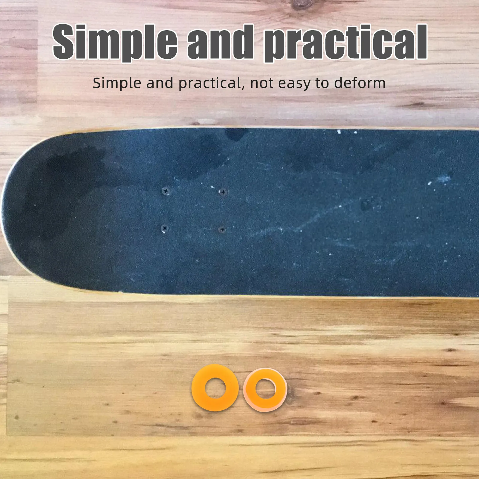 

4Pcs Skateboard Shock Absorber Pads High Elastic PU Shockproof Kit for Double Kick Fish Board Longboard Protection Gear