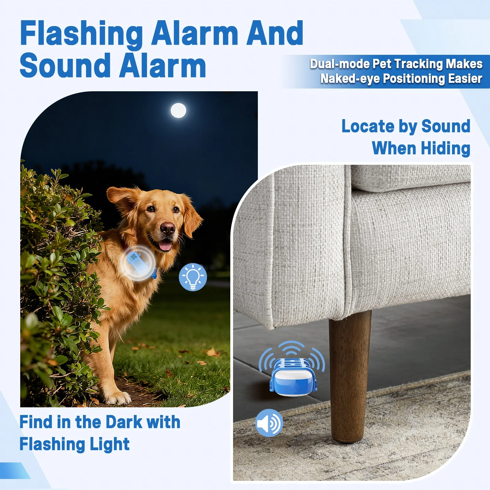Pet GPS Tracker for Small Large Dogs Cats - IP67 Waterproof Real-Time Location Collar with Geofence Alert Locator