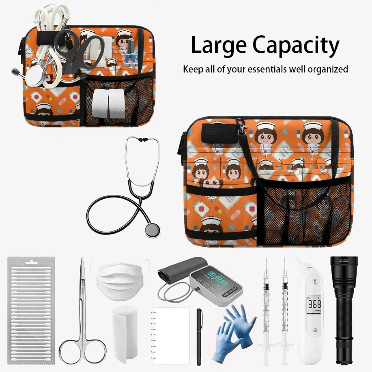 Nursing Medical Pack Storage Bag For Scissors Care Kit Tool Nurse Professional Shoulder Bag Practical Multi Pocket Fanny Pack