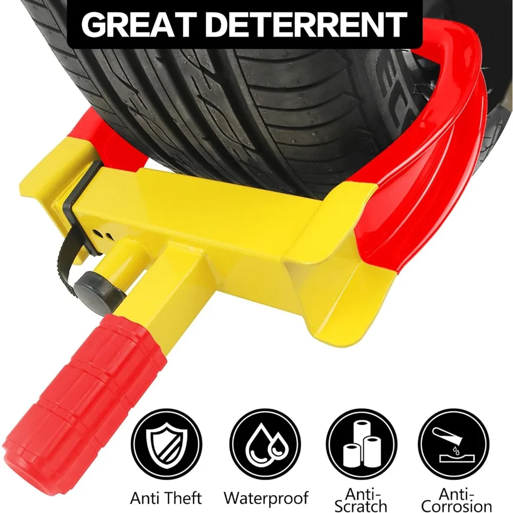 NEW-2 حزم عجلة المشبك قفل أقفال الإطارات الأمنية العالمية مكافحة سرقة قفل صالح معظم المركبات ماكس 11 "عرض الإطارات للمقطورات SUV #4