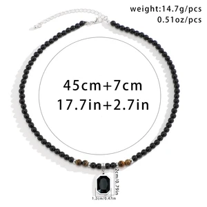 Quadratische Anhängerkette für Männer, schwarze Perlen, Accessoires für Modekragen, Modeschmuck, männliches Geschenk, Dekoration, 2023 8 Hauptverkaufskanal -Ohrring - №7