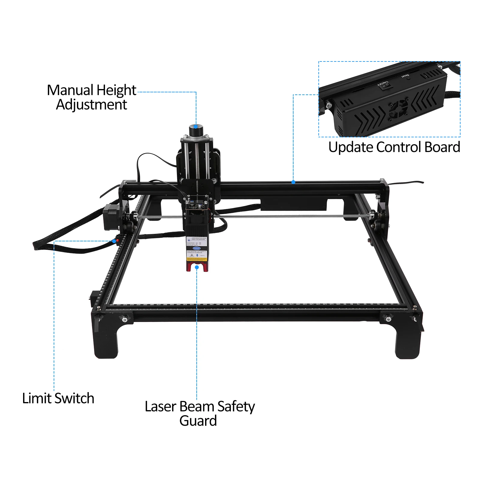 20W BT Laser Engraver Cutter 4240 CNC Laser Engraving Machine 420x400mm Large Working Area 5000mW Optical Power