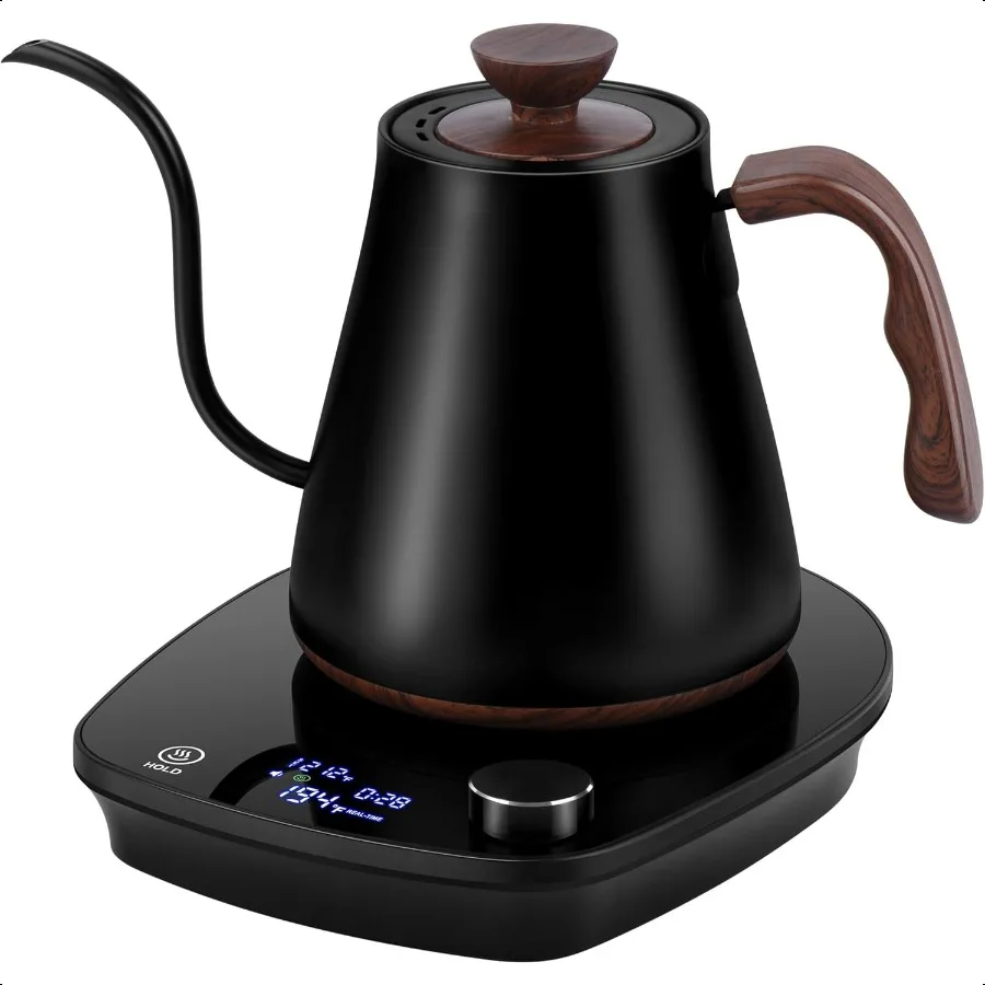 

Электрический чайник на гибкой стойке, интеллектуальный контроль температуры, внутренний быстрый нагрев из нержавеющей стали для приготовления кофе, приготовления чая H