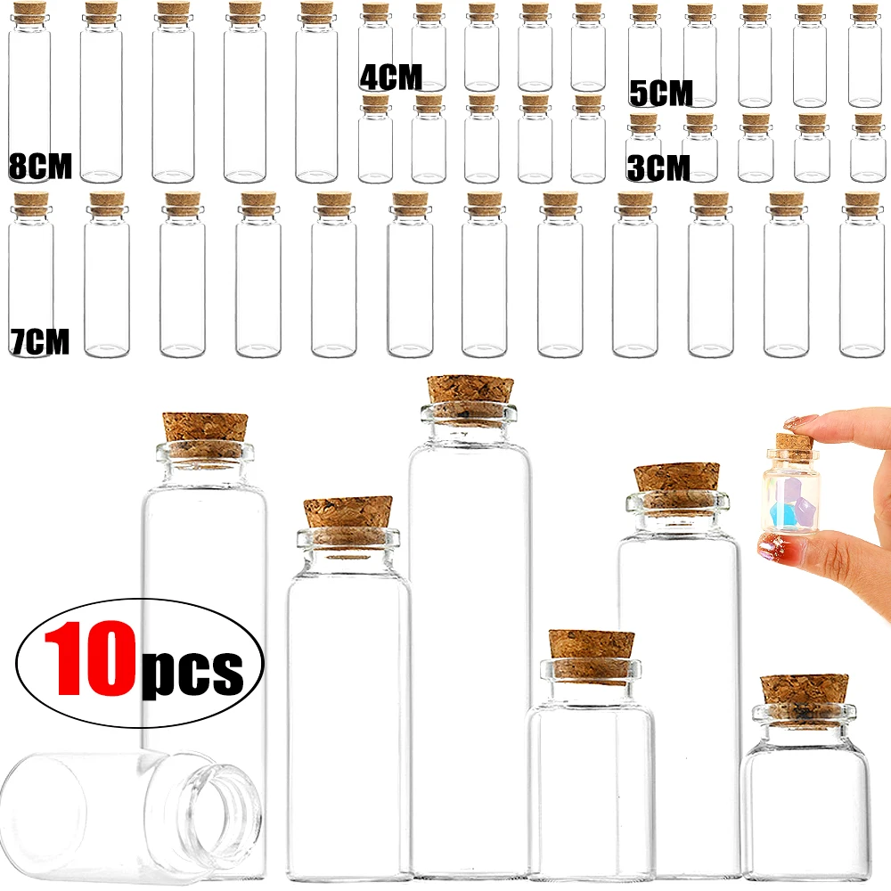 Botellas de vidrio transparente con tapón