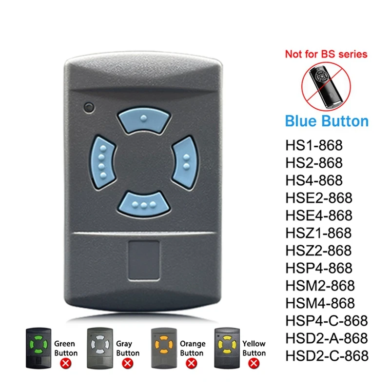 HSM4 868Mhz Garage Door / Gate Remote Control HSE2 HSE4 HSM2 HS1 HS2 HS4 HSZ1 HSZ2 HSP4 868 Garage Door Opener