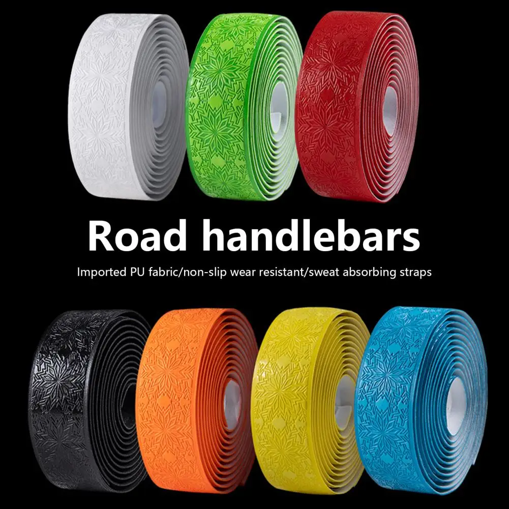 

1 Pair VIARON Bicycle Handlebar Tape Polyurethane Adhesive Floral Textured Shock Absorbing MTB Road Bike Handle Tape