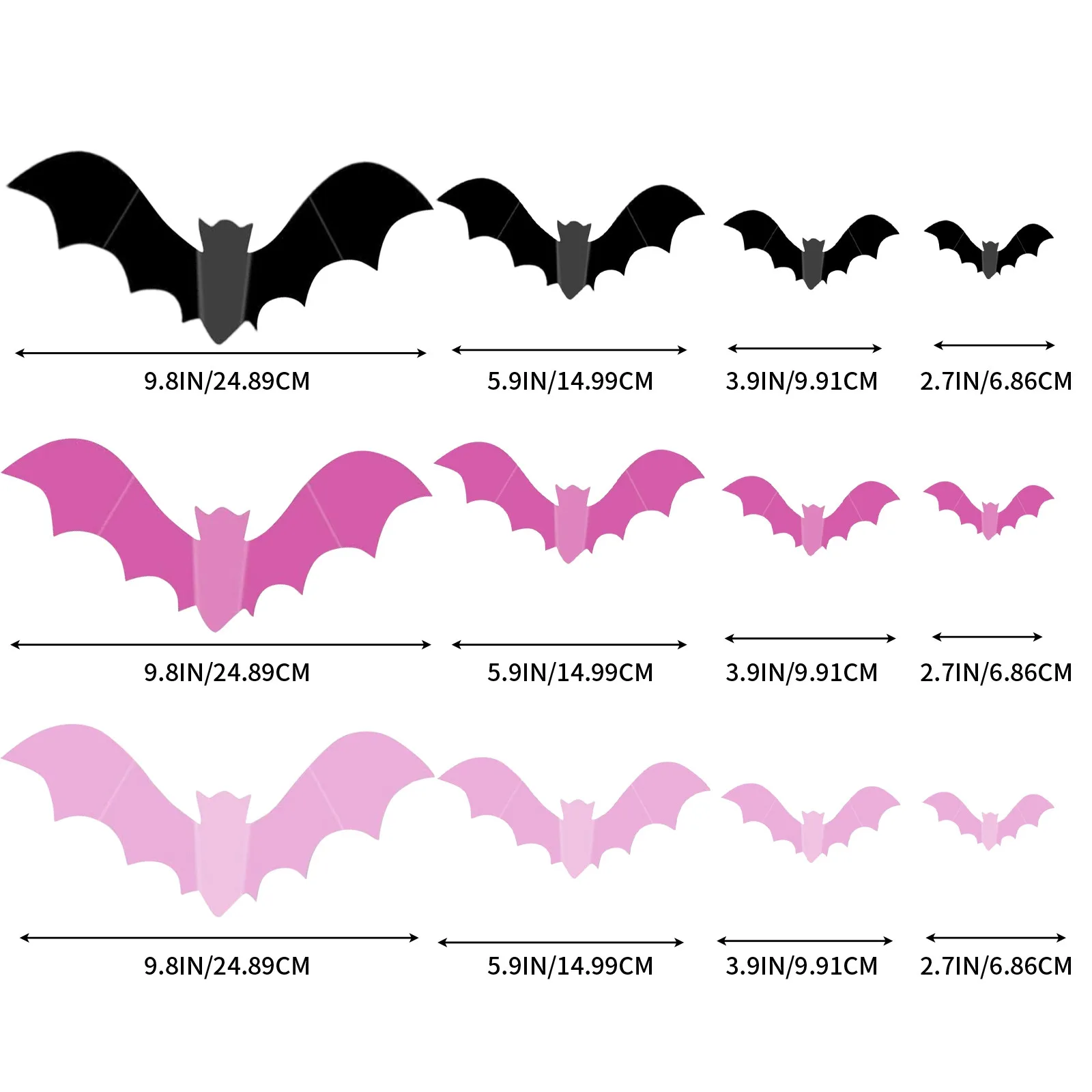 48pcs Blush Pink 3D Bat Wall Stickers - Removable Pastel Halloween Door Decals for Bedroom/Bathroom DIY Décor, Cute Girly Home