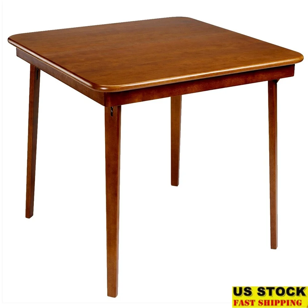 

Portable Folding Card Table Solid Wood Elegant Straight Edge Durable Lightweight Ideal Entertaining Gathering Events