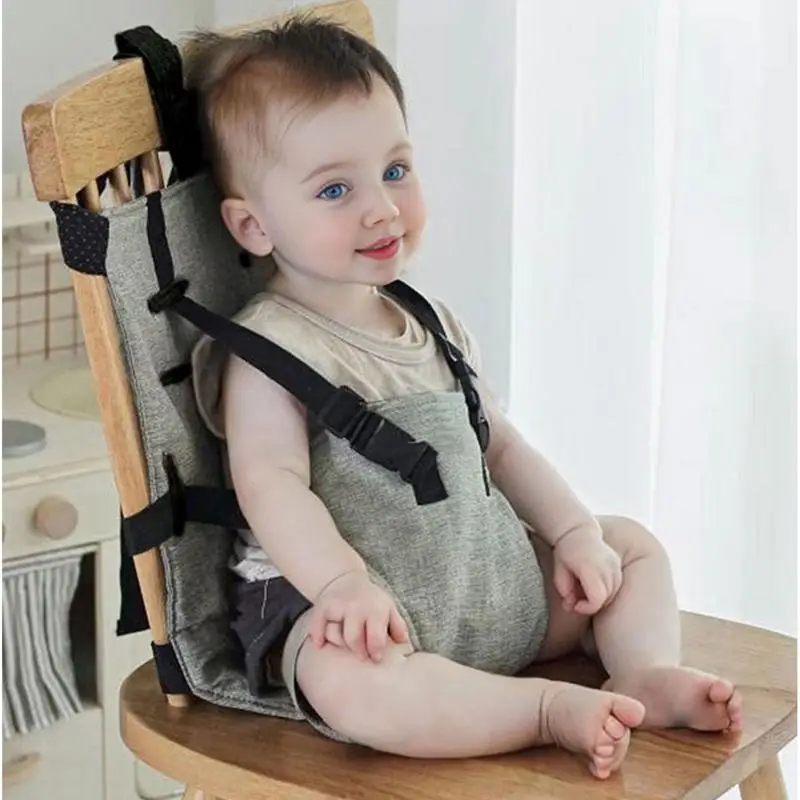 Cinturón de seguridad para silla de alimentación de bebé, arnés portátil para silla alta, arnés de asiento plegable para niños pequeños, correa para bebé, esenciales de viaje