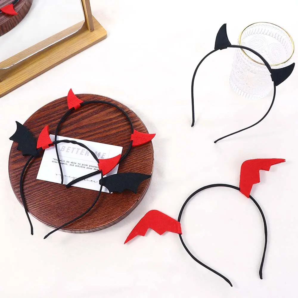 Large Cloth Devil Wing Halloween Party Costume Accessory Non-slip Women Hair Hoop Halloween Headband Halloween Hairbands Spider