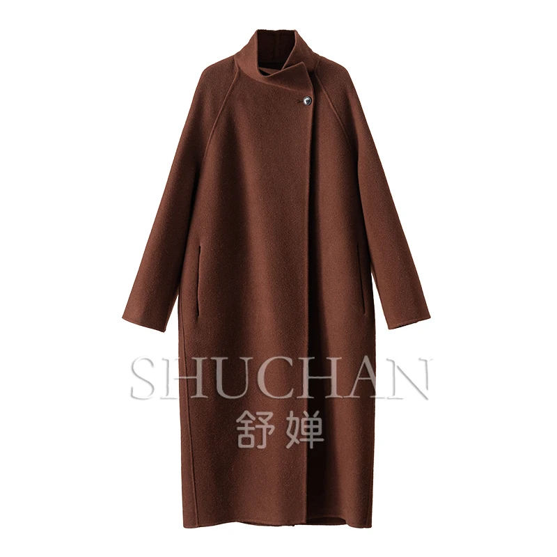 

Wool Cashmere Double-Sided Long Coat Jacket Women Casacas Para Mujer Invierno 2024 Abrigos Para Mujer