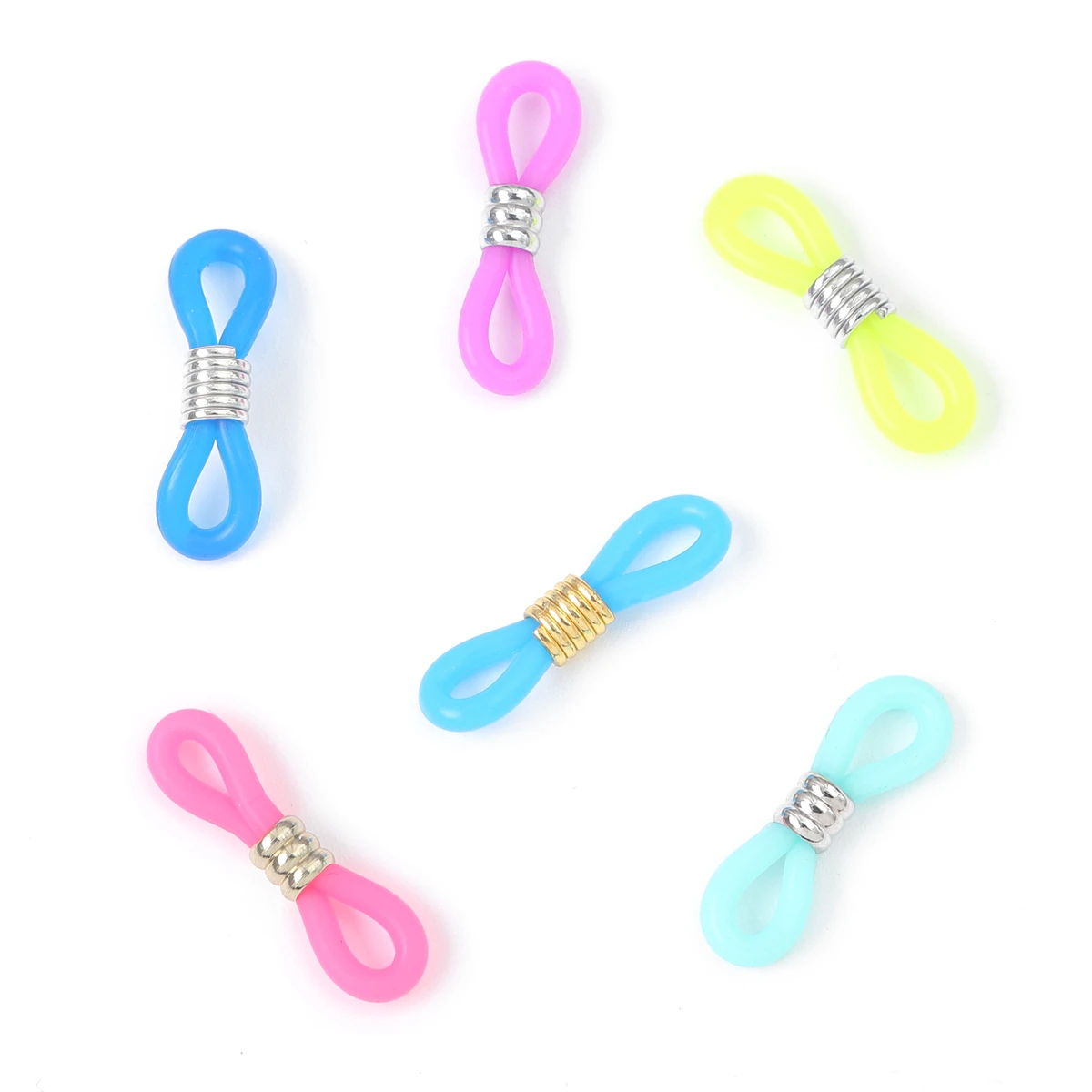 20pcs Eyeglass Chain Ends Adjustable Silicone Rubber Connectors For DIY Sunglasses Eye Glasses Holder Necklace Jewelry Making