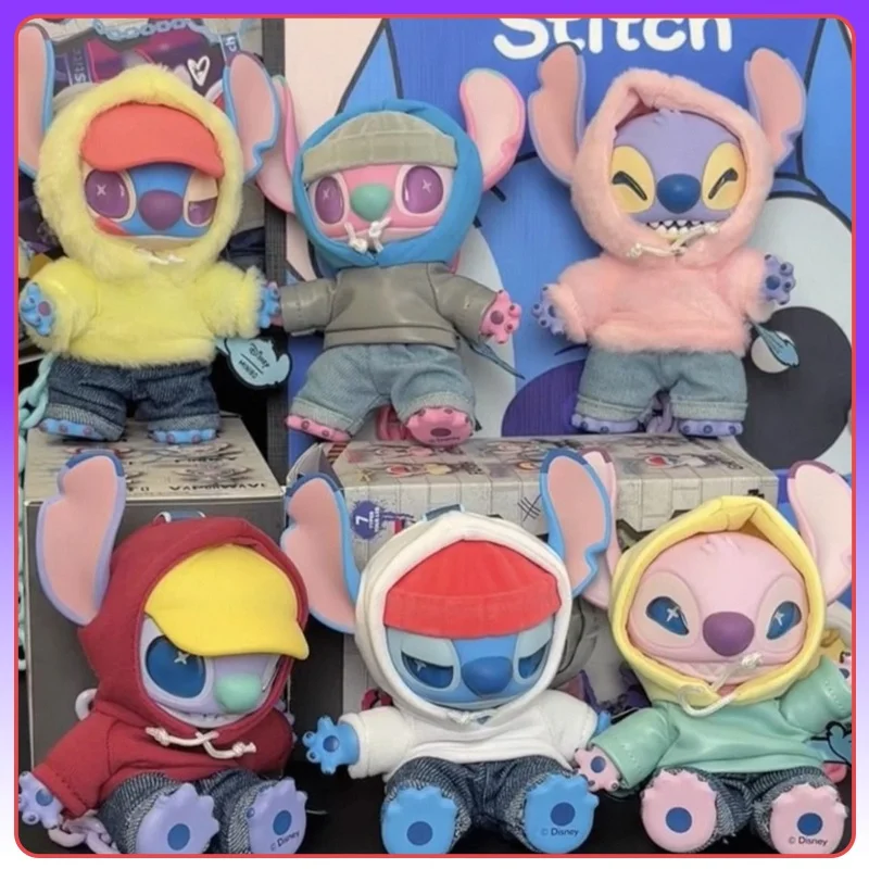 Lilo y Stitch Genz Street Series caja ciega muñecas lindo bolso colgantes juguete de moda Kawaii colgante decorativo regalos de cumpleaños de moda