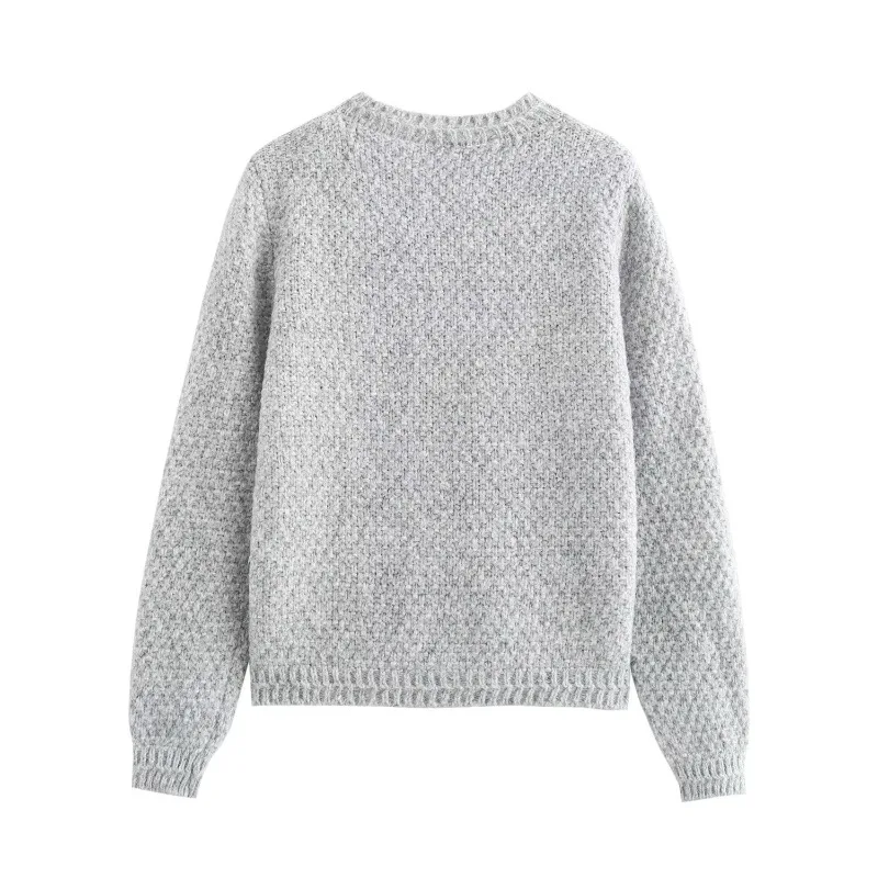 TRAF ZR Cozy Sweaters Knit Cardigan Y2k Vintage Top Women's Autumn Sweater Minimalist O-neck Cardigan Long Sleeve Sweaters