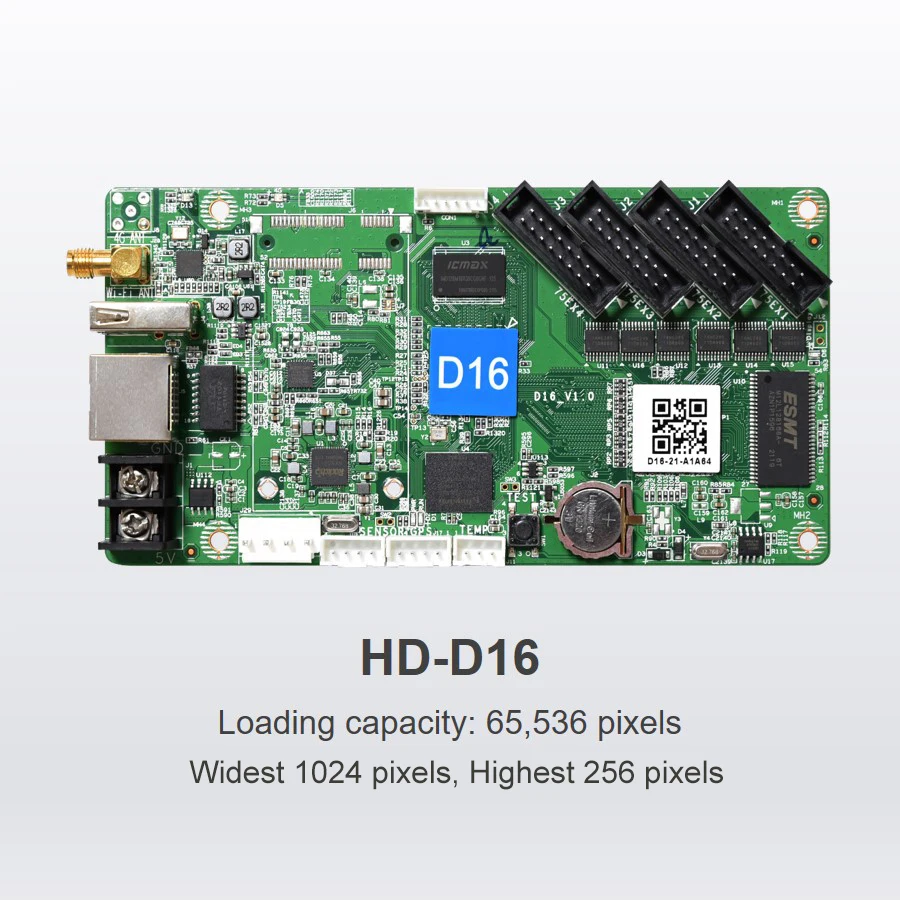 Huidu HD-D16 With WiFi 4xHUB75E Support Max 65,536 Pixels Full Color LED Display Control Card