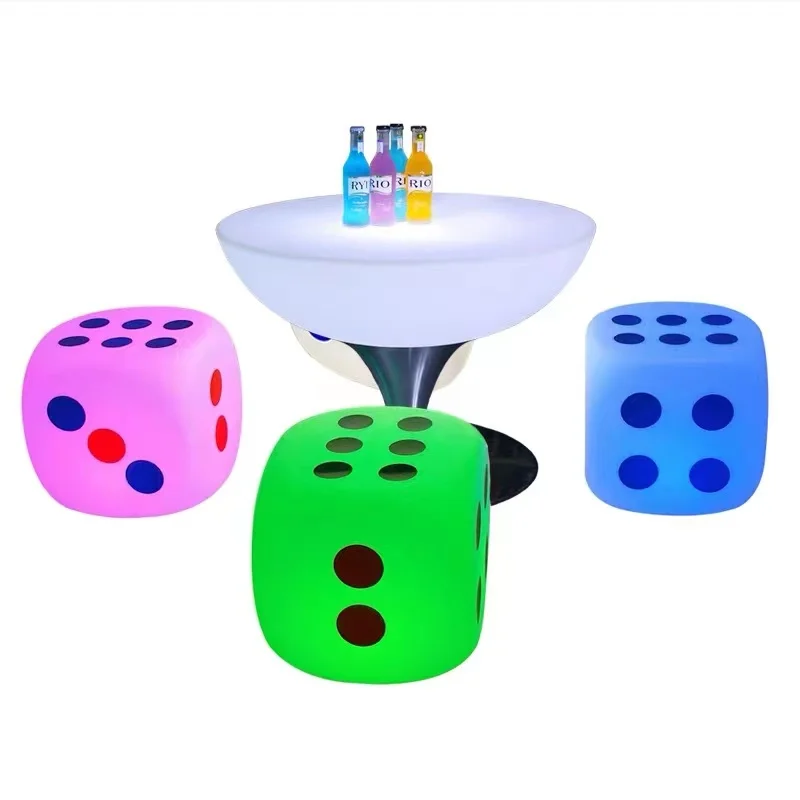 

Outdoor waterproof, colorful luminous sieve cup stool, cube