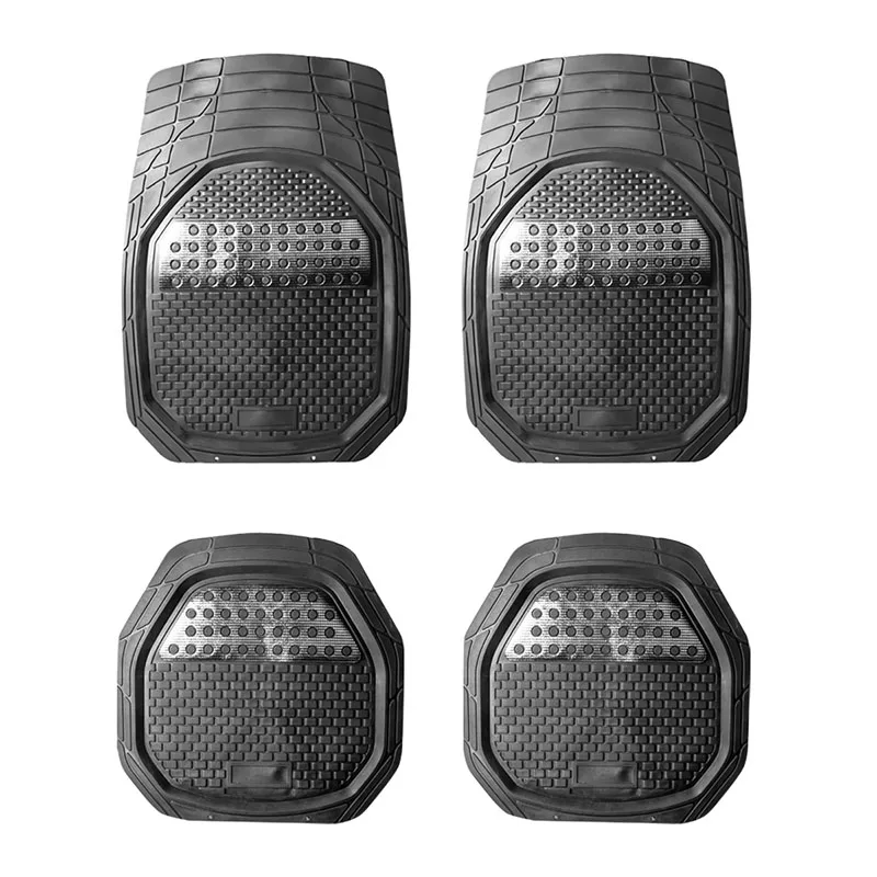 4Pcs/Set PVC General Car Foot Mat Waterproof Non-slip Cut-out Wear-resistant And Durable Car Interior Mat